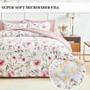 Flysheep Floral Bed in a Bag Twin Size 6 Pieces, Blush Pink and Grey Elegant Flowers Comforter Bedding Set for All Season (1 Comforter, 1 Flat Sheet, 1 Fitted Sheet, 2 Pillow Shams and 1 Pillowcase)