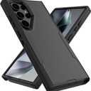 4 x for Samsung Galaxy S24 Ultra Case, Heavy Duty Shockproof Protective Phone Case with Dual Layer Protection (Black)