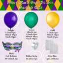 Mardi Gras Balloon Garland Arch Kit, 169pcs Dark Purple Green and Gold Balloons with Large Mask Foil Balloon for Mardi Gras Party Supplies New Orleans Masquerade Party Decoration
