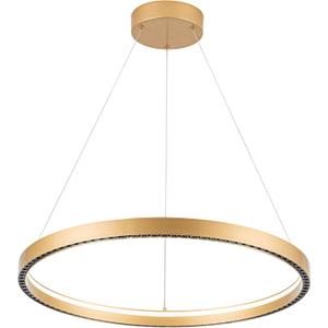 Modern Led Pendant Light Modern Led Chandelier, 1 Ring Circular Chandelier Dimmable Hanging Pendant Lighting for Living Room Dining Room Kitchen Island Foyer Office 23.6", 3000-6000K Gold
