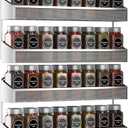 Auledio 2 Pack Spice Rack Organizer, 3 Tier Counter-top Stand or Wall Mounted Storage Rack Hanging Shelf for Kitchen Cabinet, Cupboard, Pantry Door or Bathroom Shower Cosmetic - Chrome