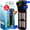 20 Gallon Fish Tank Filter up to 55 Gallons | Quiet Fish Tank Filter | Crystal Clear Water | Turtle Tank Filter | Submersible Aquarium Filter, Filter for Fish Tank, 50 Gallon Fish Tank Filter