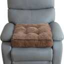 HIGOGOGO Tufted Corduroy Recliner Seat Cushion for Elderly, High Density Foam Large Square Seat Cushion for Recliner Chair, Floor Pillow, Office Chair, Car, No Pressure on Thighs, 20x20x4 (Brown)