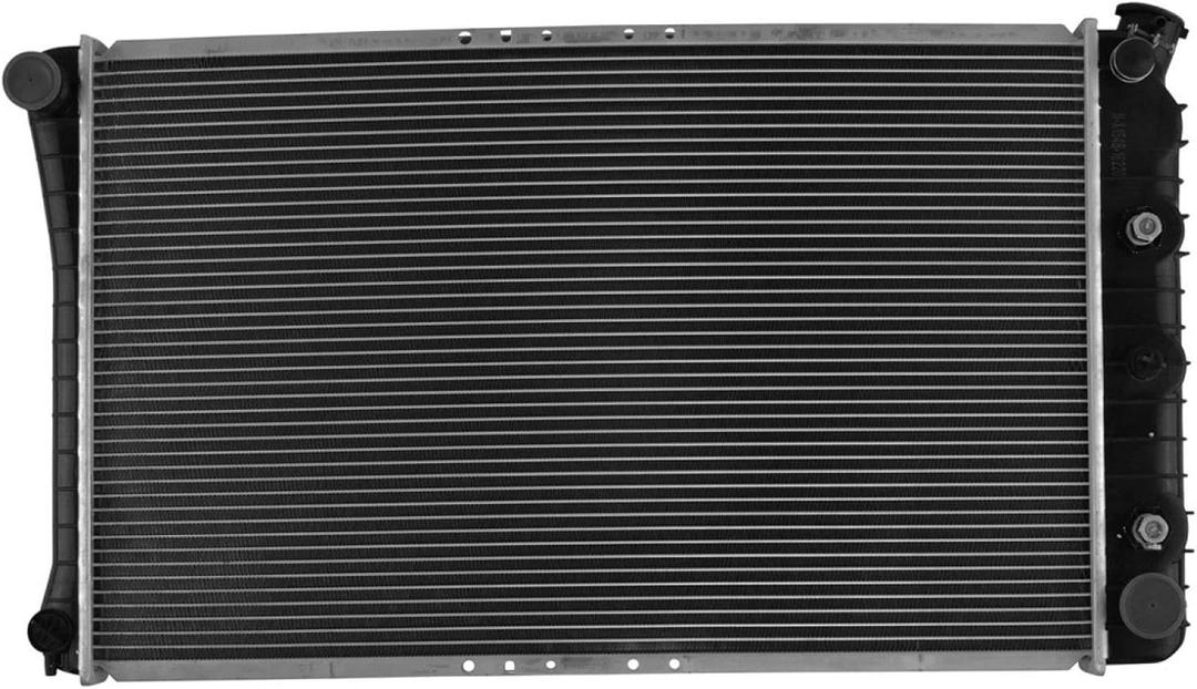 TRQ Radiator 28-1/4 Inch Core Compatible with 1975-1986 Chevrolet C10 5.7L Air Conditioning; 1975-1986 K10 5.7L Air Conditioning; 1975-1986 C20 5.7L Air Conditioning