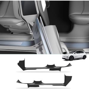 Door Entry Guard for Tesla Model Y Juniper 2026, 1 Piece Full-Length Threshold Protector, Seamless No Gap Design, Scratch-Resistant Anti-Kick Sill Guard, Waterproof TPE  2PCS Set