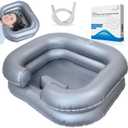 Circa Air Inflatable Hair Washing Basin For Bedridden - Wash Hair In Bed With Inflatable Shampoo Basin. Portable Shampoo Bowl With Pillow For Extra Comfort. The Perfect Inflatable Sink For Locs Detox
