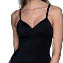 Vanity Fair Women's Shaping Cami with Built in Bra, Tummy Control Shapewear Camisole Tops for Women,  X-Large, Midnight Black