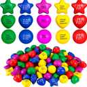 120 Pcs Motivational Stress Ball Bulk Colorful Inspirational Stress Relief Balls Assorted Quotes Anxiety Ball 1.57 and 2.2 Inch Small Foam Stress Relief Toy for Kid Adult School(Trendy)
