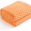 Excervent Flannel Fleece Throw Blanket (50x70 inches), Hexagon Jacquard Decorative Fuzzy Blankets for Household, Camping, and Travel, Super Soft Cozy, Suitable for All Seasons, Orange (50"x70")