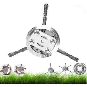 Steel Wire Grass Trimmer Head, 6 inch Universal Steel Wire Trimmer Head, Wire Trimming Head for weedeater, Tool-Free Installation (3 Blades)