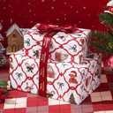 3 x PlandRichW Teddy Bears Christmas Wrapping Paper 4028 Inch Jumbo Sheets, Non-Tear Bulk Gift Wrap - Santa Trellis with Reindeer, Gingerbread, Candy Canes - 4 Pre-Cut Sheets for Kids & Adults