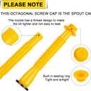 Godboy Gas Can Spout Replacement, Gas Can Nozzle, (5 Kit-Yellow) Flexible Pour Nozzle Suitable for Most 1/2/5/10 Gal Oil Cans, Fuel Can Spout Replacement