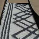 MontVoo Outdoor Rug Carpet Waterproof 9x12 Outdoor Patio Rug Mat Reverisble Plastic Straw Outdoor Rug for RV Camping Picnic Beach Balcony Boho Grey Large