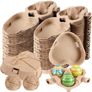64 Pcs Heart Shaped Egg Carton for Valentine's Day & Easter, Reusable Egg Cartons Holds 3 Eggs, Bulk for Home Kitchen Baking Storage (64)