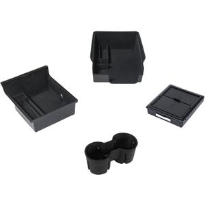 Carwiner 4 PCS Center Console Organizer Tray and Cup Holder Insert Compatible with 2021-2023 Tesla Model 3Y, Flocked/Silica Rubber Armrest Hidden Cubby Drawer Storage Box Interior Accessories