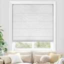 UNISHADES 100% Blackout Cordless Roman Shades for Indoor Windows & French Doors, 32 3/ 4" W × 60" H - Blackout - Grey