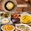 Mini Cast Iron Skillet, 4.3 inch Mini Egg Frying Pan Melting Pot with Double Drip Spouts, Small Frying Pan Oil Heating Pan Milk Butter Warmer Pot with Wood Handle for Indoor Outdoor Cooking
