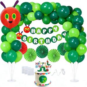 Green Caterpillar-Shaped Balloon Arch Kit 46Pcs Latex Happy Birthday Decorations Balloon Garland Kit for Birthday Baby Shower Themed Party Decorations