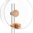 BUCATSTATE Hamster Wheel Silent 12.5inch, Acrylic Hamster Exercise Wheel with Stable Adjustable Stand Running Wheel for Golden Bear Hamster, Sugar Gliders, Rats, Hedgehogs (Transparent)