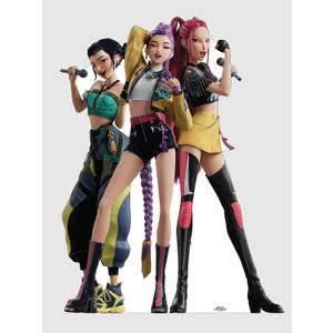 KPop Demon Hunters Huntr/x How Its Done Cardboard Cutout Standee Life Size Character Display for Fans, Parties, or Room Dcor Rumi, Myra, and Zoey Group Cardboard Figure - Officially Licensed