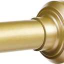 ENJOYBASICS Gold Shower Curtain Rod 30 to 76 Inches, Stainless Steel Adjustable Spring Tension Rods No Drill for Bathroom, Closet, Window, Room Divider, Never Rust, Non Slip