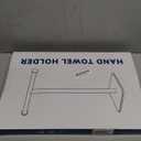 RUACQ Hand Towel Stand, 16" T-Shape Hand Towel Holder Stand for Bathroom, Kitchen and Countertop Towel Holder 304 Stainless Steel Hand Towel Rack with Weighted Base (Matte Black)