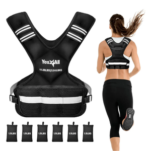 Yes4All Adjustable Weighted Vest 11-20 lbs with Reflective Strip, Large Weight Vest for Strength Training for Men & Women