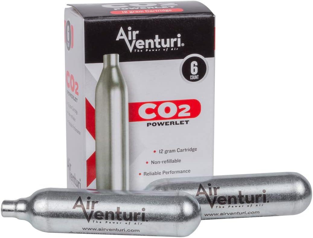 6 x Air Venturi CO2 Cartridges (6 Count, Silver)