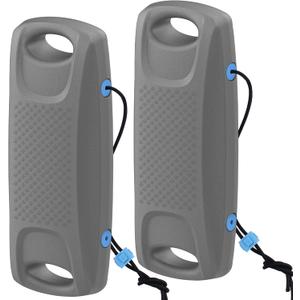 Upgraded Extended 8 x 22 inch Boat Fenders EVA Boat Bumpers Fenders1,2,4 Pack,Boat Bumpers for Docking Ideal for Fishing Boat, Pontoon, Bass,Dock,PWC,Jet Ski(3 Color) (Grey)