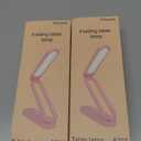 LED Desk Lamp for Office Home & Battery Operated Lamp Rechargeable Lamp Foldable & Portable Light, LED Desk Light Strip, 3 Brightness Dimmable Small Desk Lamp Wireless Reading Lamp(2PACK)