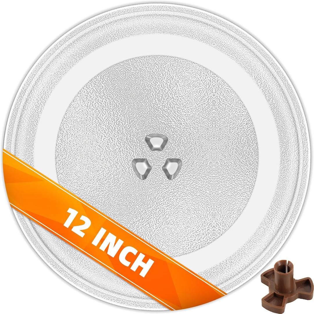 12" Microwave Replacement Turntables, Microwave Glass Plate Compatible with Replacement Part of W11367904/ W10337247/ AP6892124/ W11335034/ WPW10337247 etc Dishwasher Safe