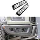 Honeycomb Front Bumper Bottom Fog Vent & Side Fender & Headlgiht Chrome Cover Trim for 2016 2017 2018 2019 2020 Ford F150 Raptor Accessories (Front Fog Vent Black)