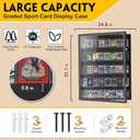 Baseball Graded Sport Card Display Case Large 40 Cards Display Case Wooden Wall Cabinet for Basketball Football Hockey Trading Cards Display Collectibles Souvenirs