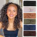 XTREND 6 Pcs Women's Headbands Twisted Cross Elastic Head Bands Yoga Workout Headband Non-Slip Sweat Soft Headbands Solid Color Simple Versatile Hair Accessory Hairbands