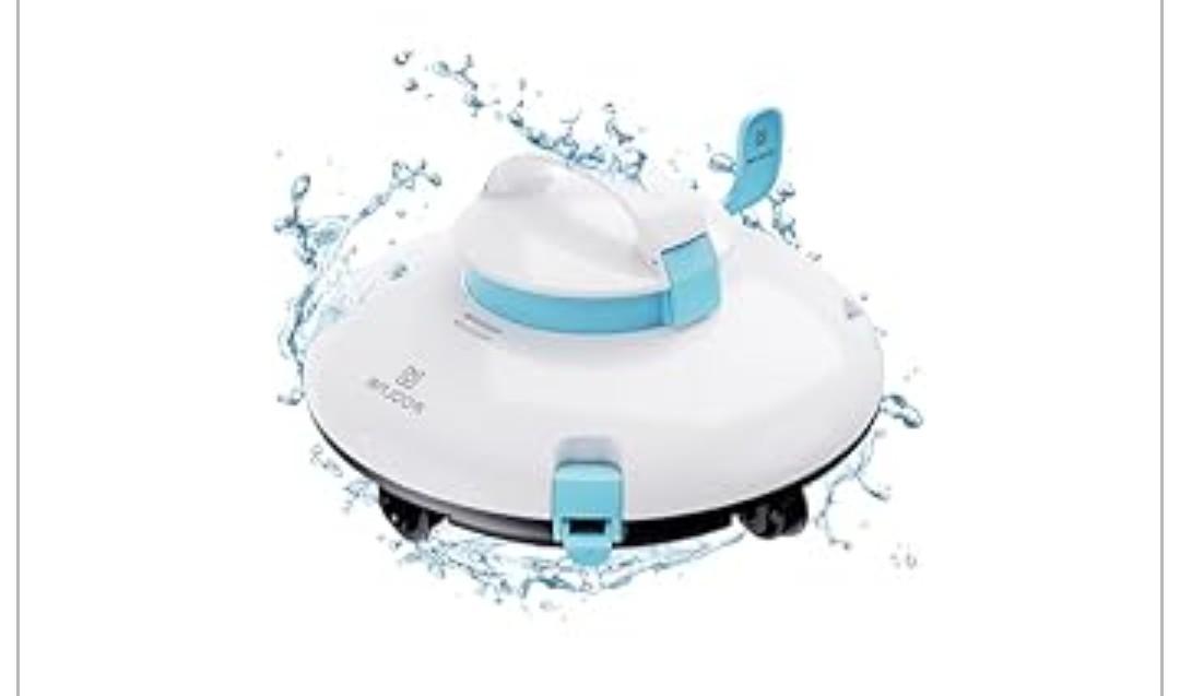 Cordless Robotic Pool Cleaner, Automatic Above Ground Pool Vacuum with 70 Mins Runtime, 15KPa