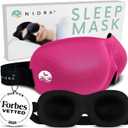 Nidra Contoured Sleep Mask for Side Sleepers  Zero Pressure Fit, Light Blocking Eye Shade for Sleeping & Travel  Pink, Standard Size