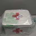 Metal Medicine Storage Tin,First Aid Kit Tin, First Aid Medicine Supplies Bin, First Aid Box with Removable Tray for Home Emergency Tool Set (White)