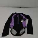 Speedo Women's Swimsuit One Piece Zip Front Long Sleeve Paddle Suit (4, Speedo Black/Fairy Wren)