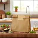 Feifeiya 15 Pcs Trash Compactor Bags for Kitchen with 15 Pcs Adhesive Sealing Strips Heavy Duty Kraft Paper Waste Bags with Leak Proof Liner Fits 15 Inch Rectangular Trash Compactor