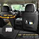 Custom Fit Seat Covers for Chevrolet Silverado & GMC Sierra 1500 2500HD 3500HD (2007-2026), Breathable Waterproof Premium Nappa Leather Full Set, Full Coverage, Airbag Compatible, Black