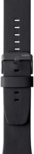 Belkin F8W731btC00 Classic Leather Band for Apple Watch Series 4, 3, 2, 1, /40 mm, Black, 38 mm Pack