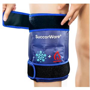 Knee Ice Pack Wrap for Injuries Reusable - Hot & Cold Gel Bags for Leg, Back, Shoulders, Arms, Elbow Injuries, Pain Relief, Swelling, Knee Replacement Surgery（Navy Blue）