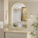 24X36 Inch Arched LED Mirror for Bathroom,3-Color Gold Framed Arched Wall Lighted Vanity Mirror with Lights,Anti-Fog, 3000K/4500K/6000K Dimmable,ETL Listed LED Driver