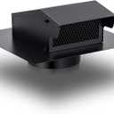Rossesay Roof Vent Cap with Damper Removable Screen and Bottom Extension Kitchen Range Hood Steel Roof Bathroom Exhaust for Ventilation System, Black(6 Inch)