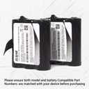 (5-Pack) 3.6V 1200mAh Ni-MH Battery Replacement for Midland BATT10, AVP13, X-Talker T71, T75, T77, T79 Two-Way Radios