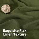 YoungsTex Olive Green Linen Kitchen Curtains 36 Inch Length, Semi Sheer Textured Small Drapes Rod Pocket Back Tab for Cafe Bathroom Short Window, 2 Panels, 42 X 36 Inch