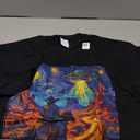 Surreal Space Cowboy UFO Alien Western Trippy Cosmic Art T-Shirt, Size: M