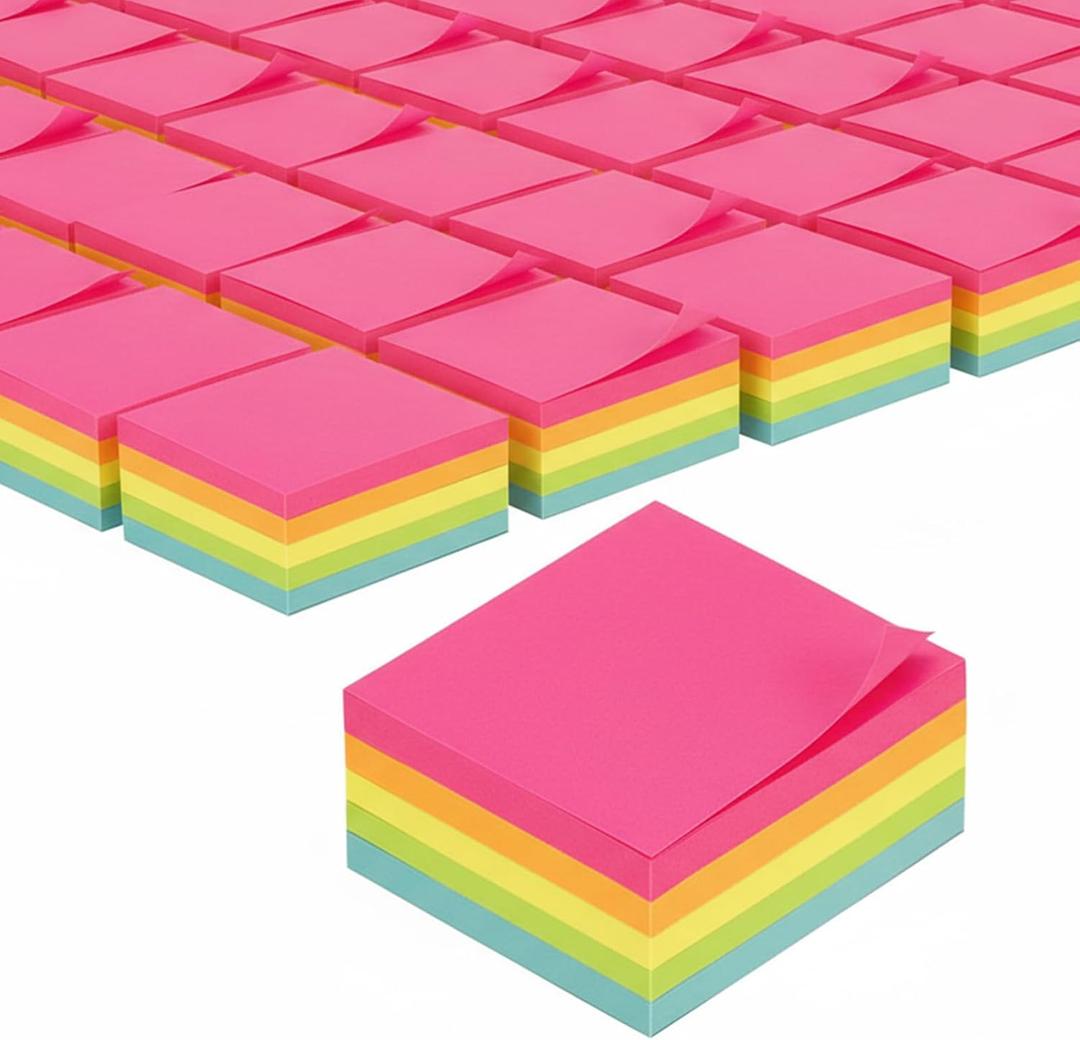 Thenshop 60 Packs Sticky Notes Bulk 3x3 Inches Colorful Self Stick Note Pads Paper Memo for Office School Notebook Supplies, 60 Pads, 50 Sheets/pad (Bright Color)