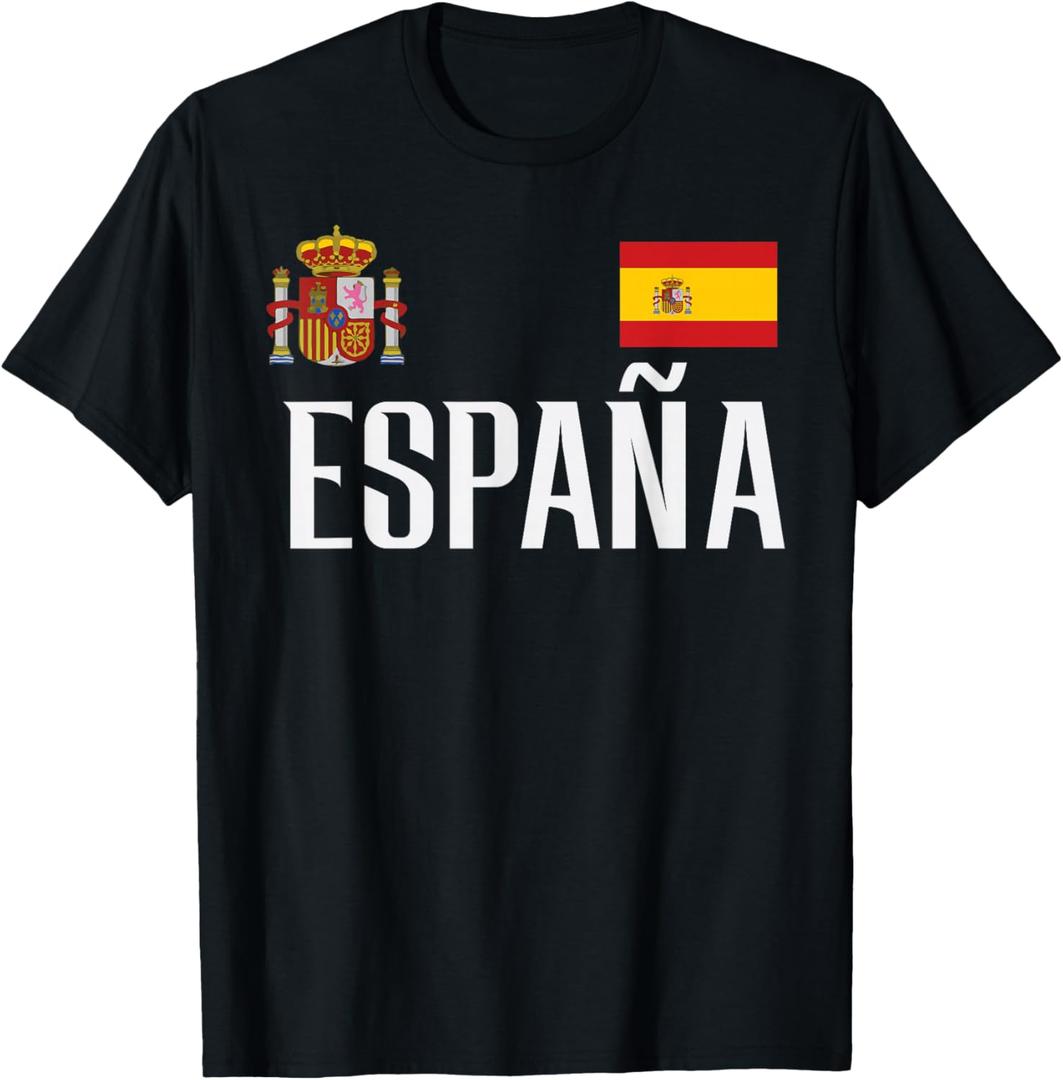 Spain Flag Espana Football Soccer Fan T-Shirt, Large