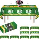 8 Pack Graduation Plastic Tablecloth 54" x 108" Disposable Table Cloths for 6 to 8 Foot Tables Cover for Class of 2026 Parties Decorations Supplies (Graduation Green Gold, Rectangle)